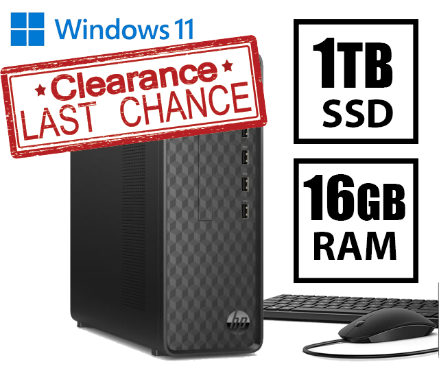 HP Desktop Computer Windows 11 16GB 1TB SSD WiFi BLUETOOTH CLEARANCE SALE-image
