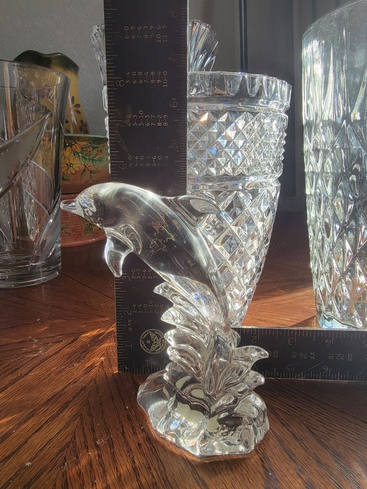 lead crystal dolphin figurines 5.5