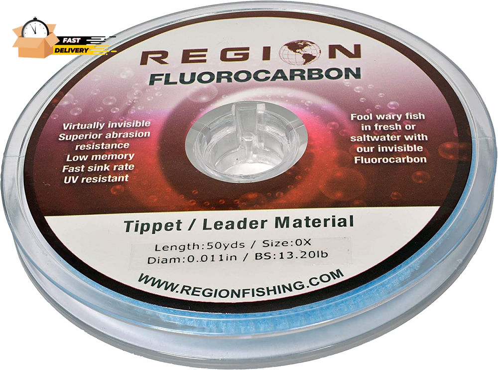 50YD Fluorocarbon Fly Fishing Tippet - Ultra Clear - Abrasion Resistant - 7X 6X