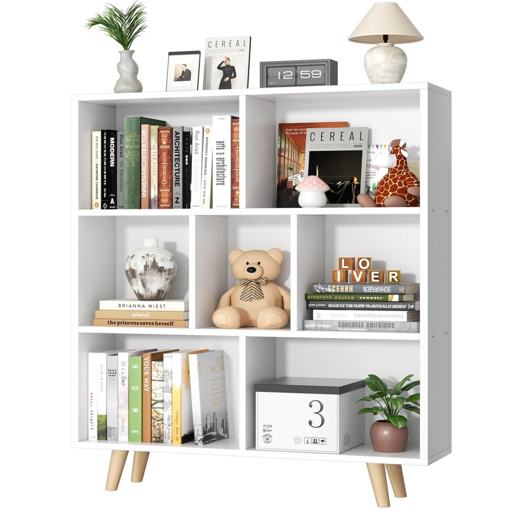 Shintenchi 3-Tier Mid-Century Cube Storage Organizer with Legs for Books and More