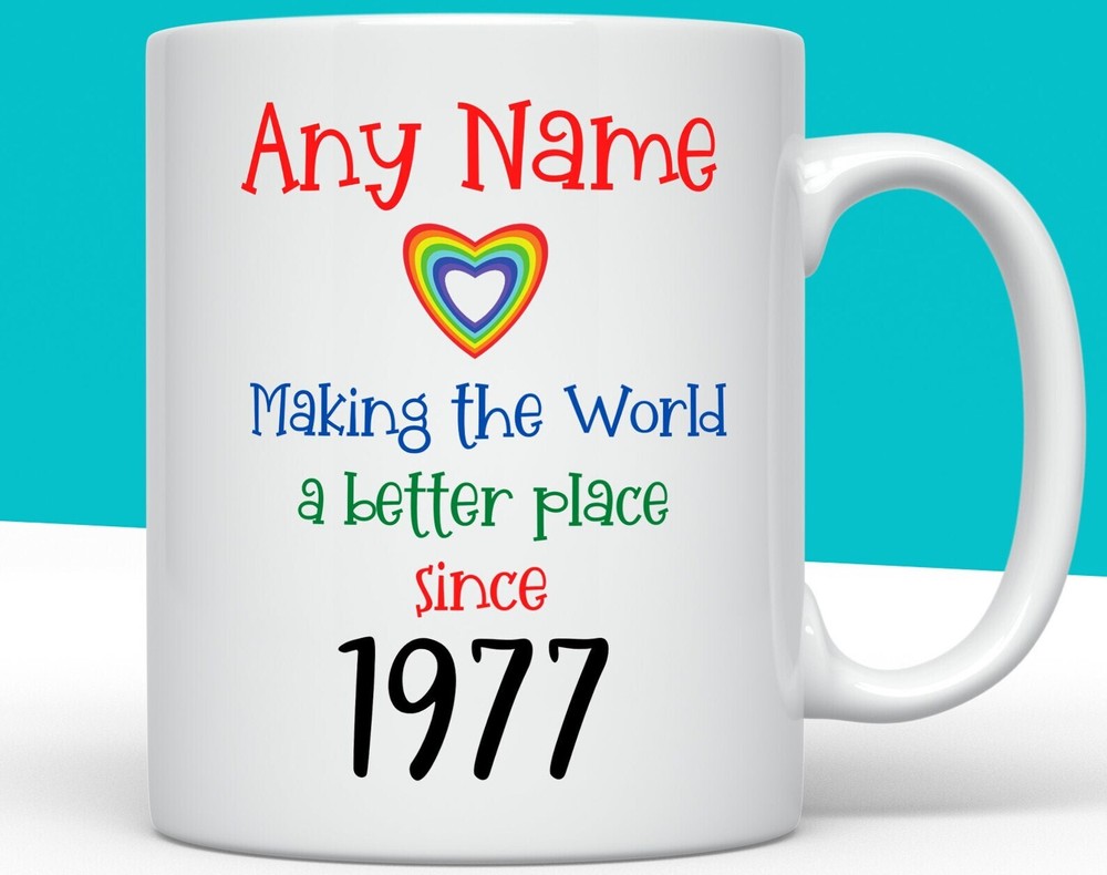 Personalised 44th Birthday Mug Making The World A Better Place Since 1977 Happy