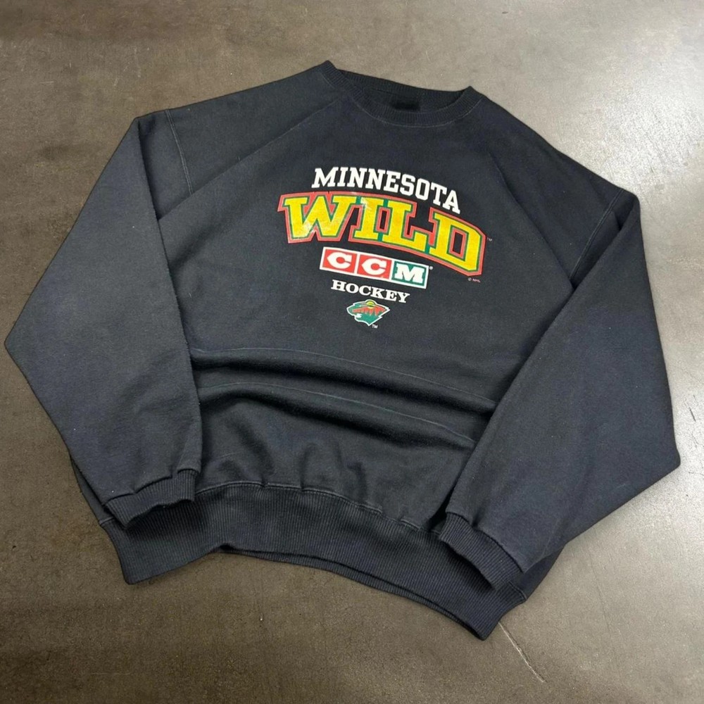 Vintage 90s Minnesota Wild Hockey CCM Crewneck Sweatshirt Reprint VK10192