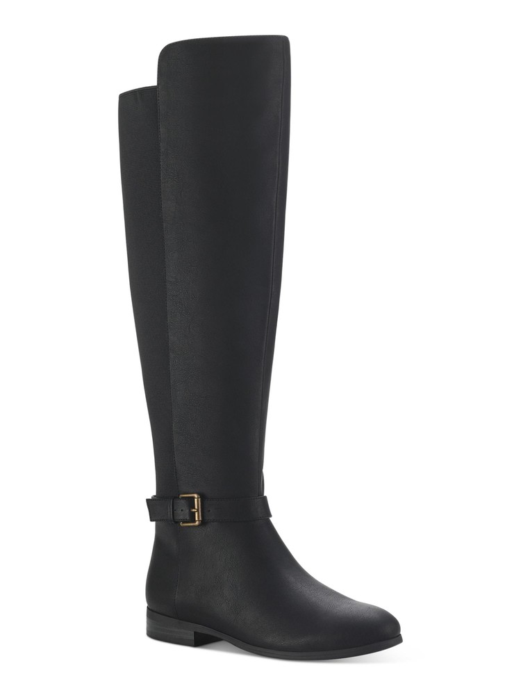 STYLE & COMPANY Womens Black Buckled Strap Kimmball Block Heel Riding Boot 8 M
