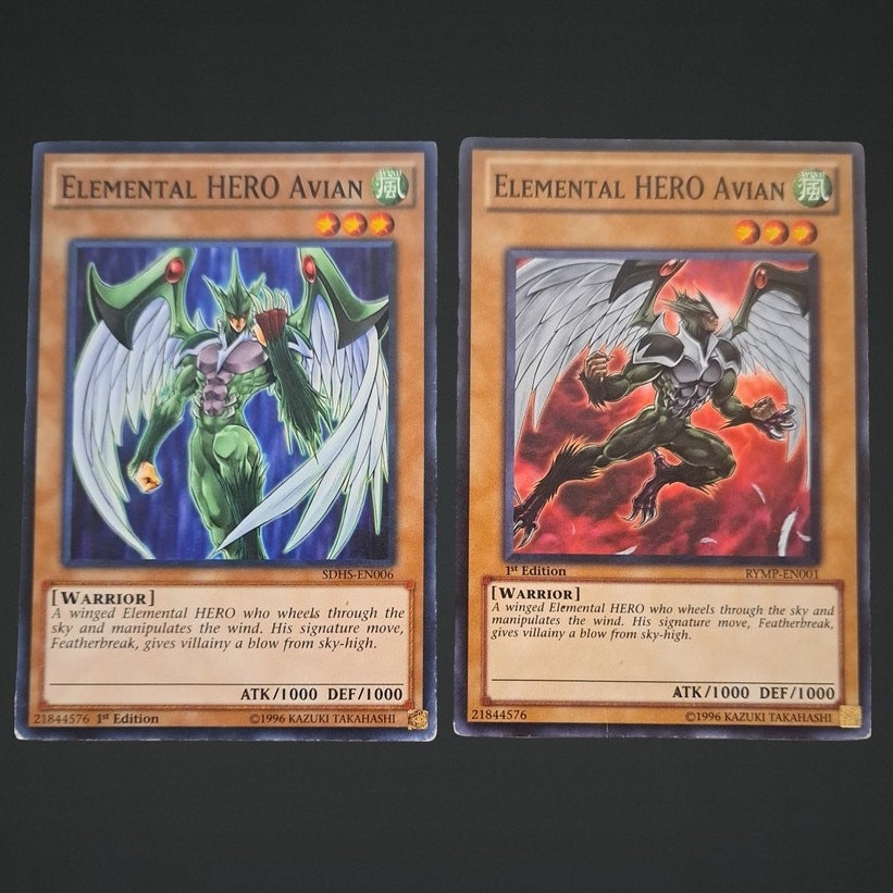 2 Yu-Gi-Oh! 1st Edition Elemental Hero Avian Cards - RYMP & SDHS