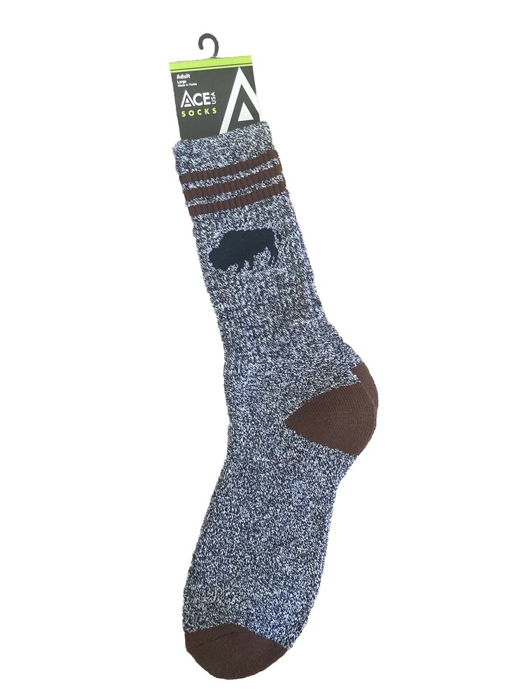 Ace USA Stripe Buffalo Unisex Towel Sock for All-Day Comfort