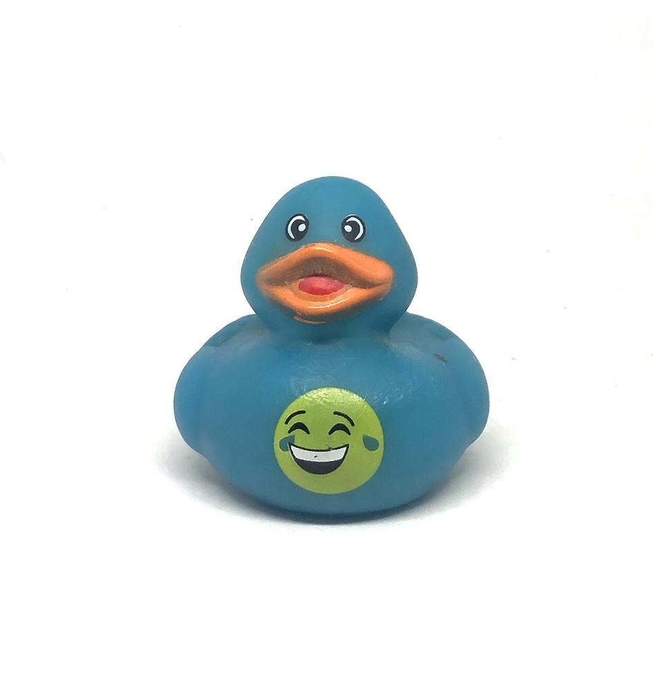 Laughing Face Rubber Duck 2” Ducky Teal Bath Pool Jeep Toy
