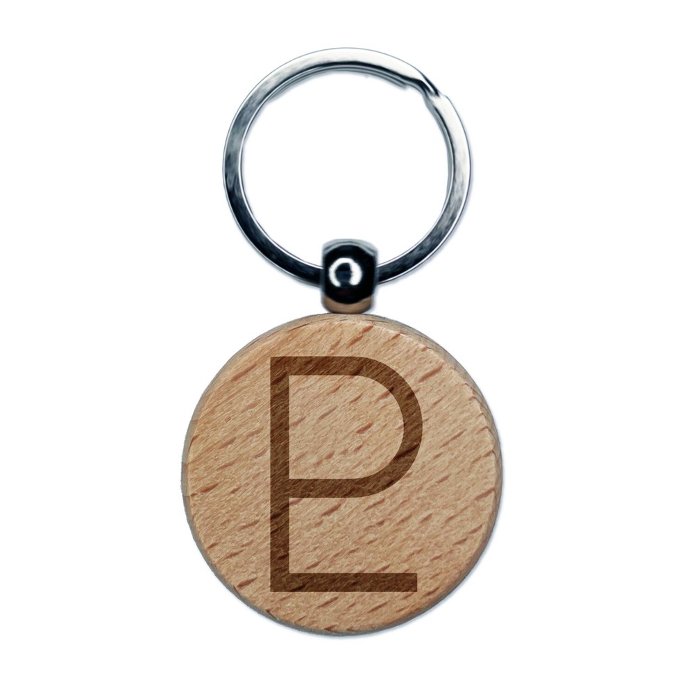 Astronomy Pluto Astrology Planet Symbol Engraved Wood Round Keychain Tag Charm