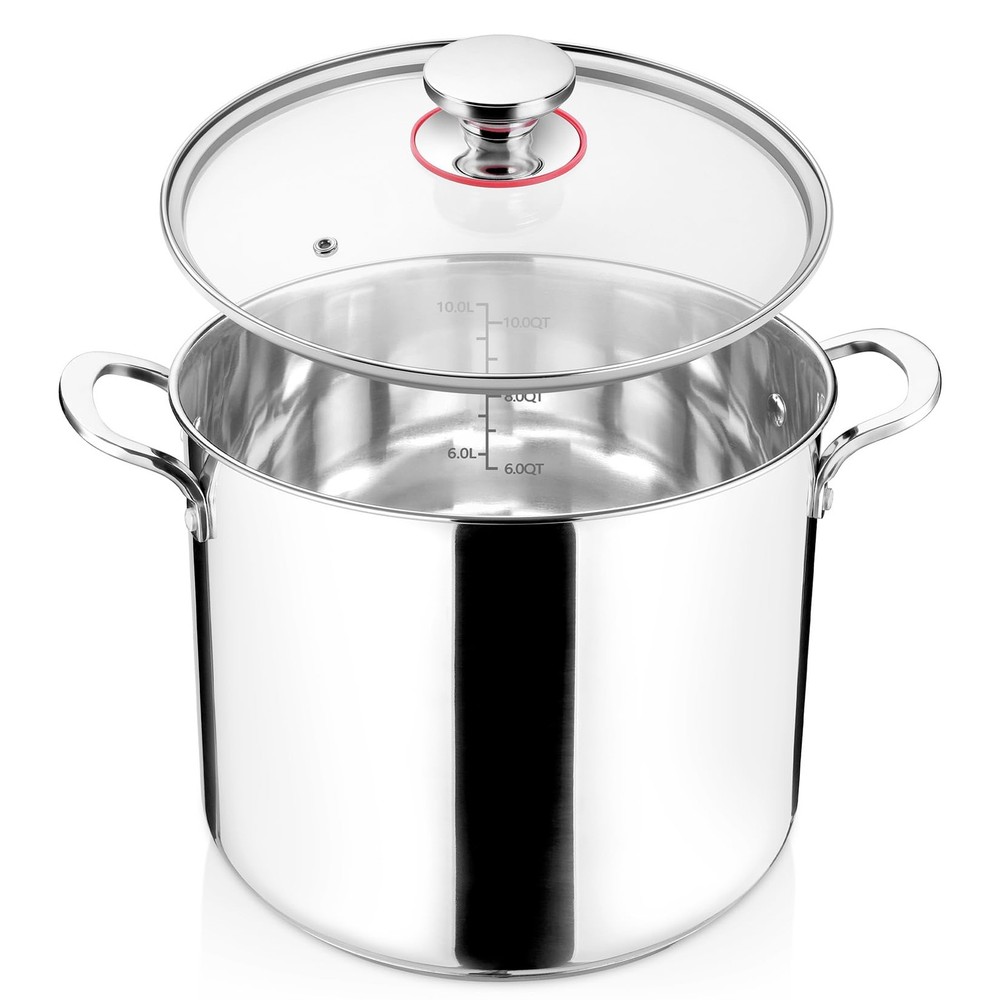Stock Pot 1810 Stainless Steel Cooking Pot Lid Large Soup Pot