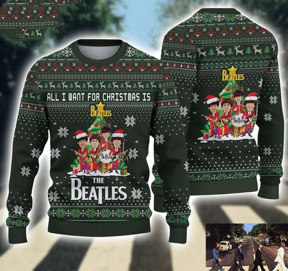 All I want for Xmas The Beatles Ugly Christmas Sweater All sizes JJ5837