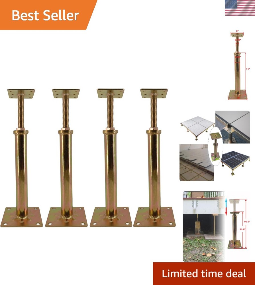 4 Pack Alloy Steel House Floor Jacks 11-16in Height Adjustable Support