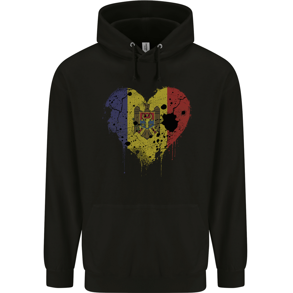 Love Moldova Flag Moldovan Day Football Mens 80% Cotton Hoodie