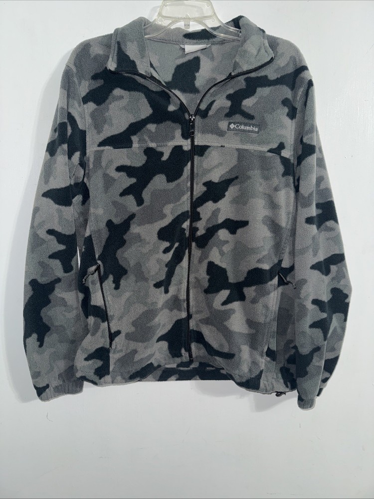 Columbia Men's M Camo Fleece Zip Jacket with Logo & Pockets