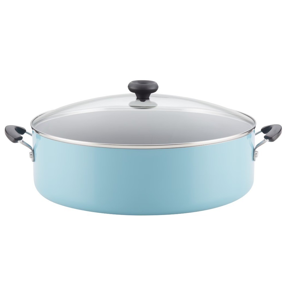 14 Inch Dutch Oven with Lid, One Pot Stockpot Braiser Pan, Dishwasher Safe, Aqua