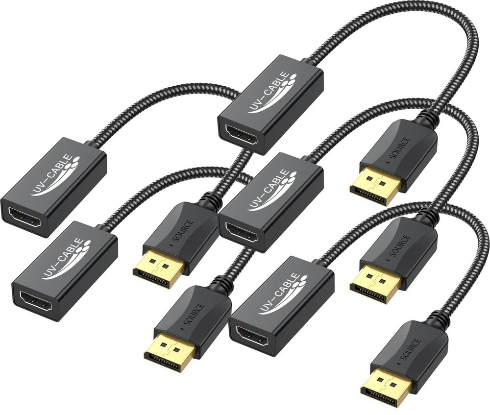 DisplayPort to HDMI Adapter 4K 5-Pack DP to HDMI Cable Converter for Ultra HD