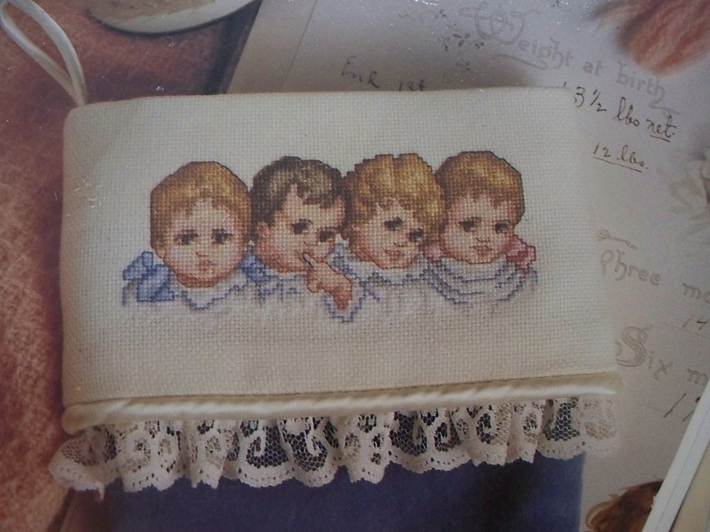 Baby's First Christmas Stocking Cuff DesignOOP Magazine Cross Stitch PATTERN
