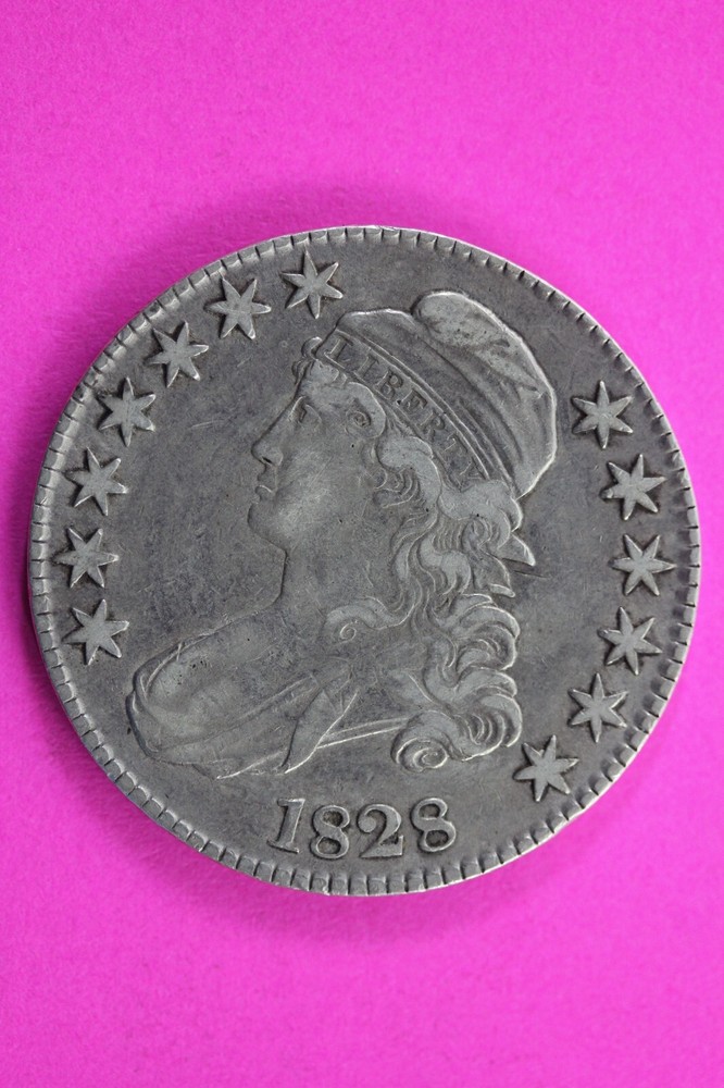 1828 Capped Bust Half Dollar Exact Coin In Pics Silver Rare Semi Key Date 08