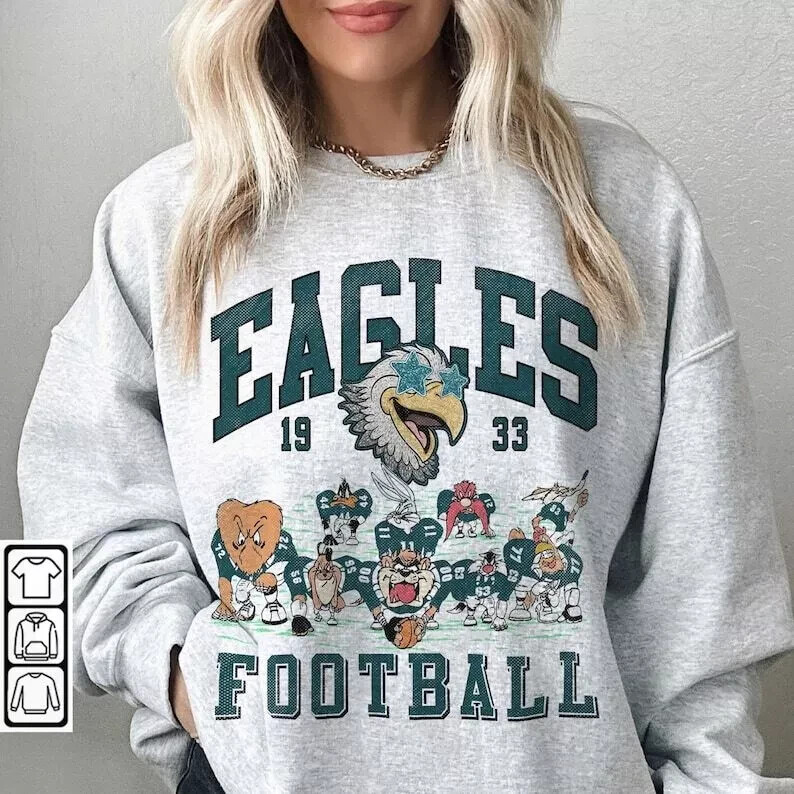 90s Philadelphia Eagles Looney Tunes Football Sweatshirt HN0057