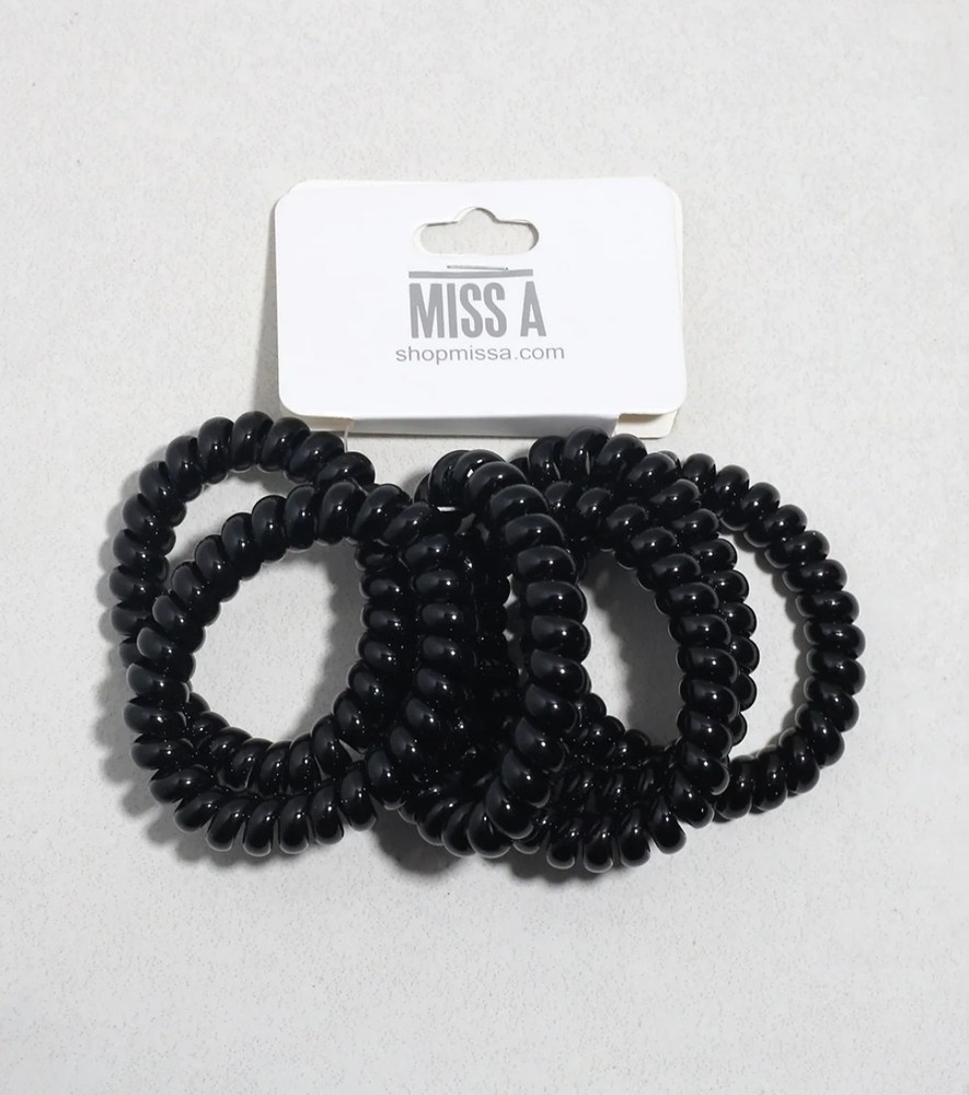 6pk Tangle-Free Jelly Coil Hair Ties Brand New