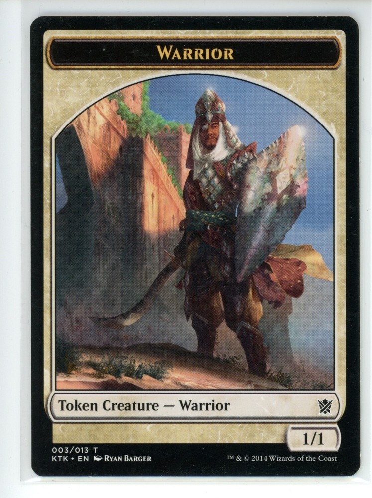 WarRIOR TOKEN Sword and Shield KTK MTG NM Khans of Tarkir