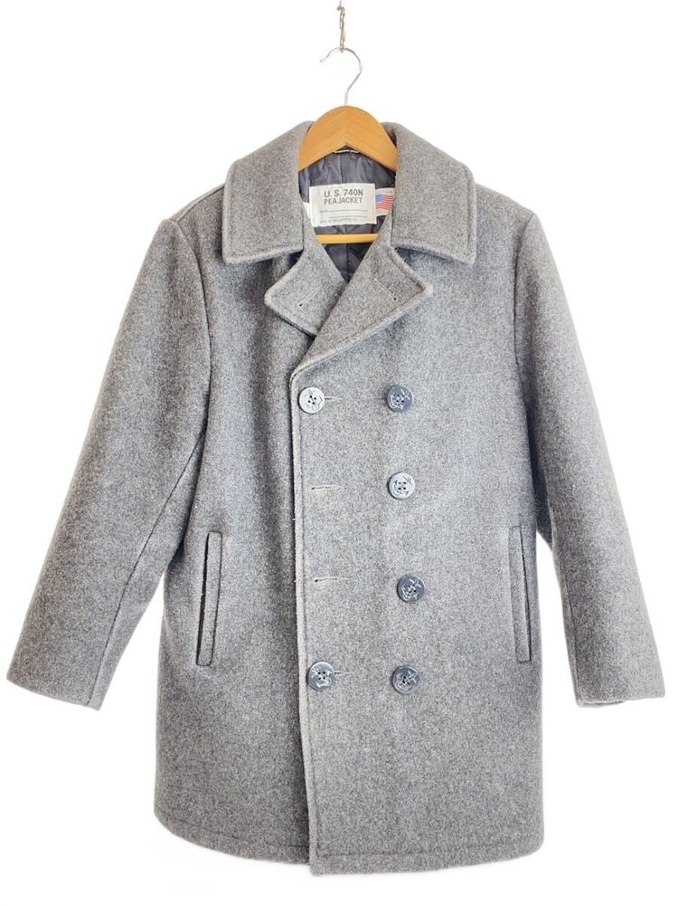 Schott Peacoat/-/Wool/Gry/Plain 7723