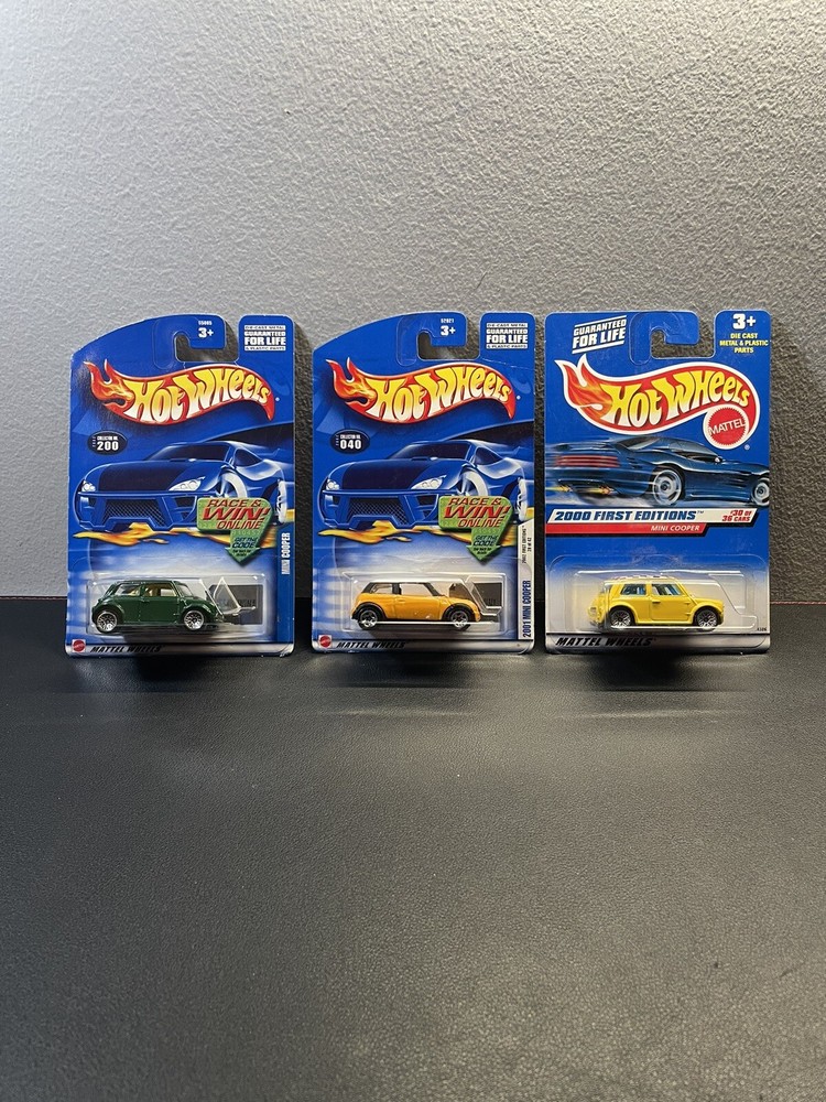 Hot Wheels Mini Cooper Lot Of 3! Yellow & Green #200, #40, #30