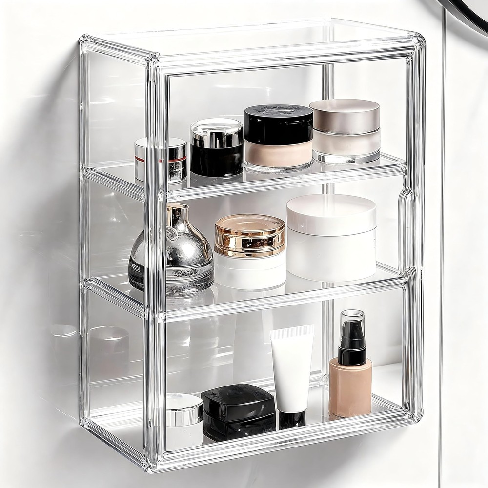 Wall Mount Adhesive Medicine Cabinet,Waterproof Small Bathroom Wall Cabinet w...