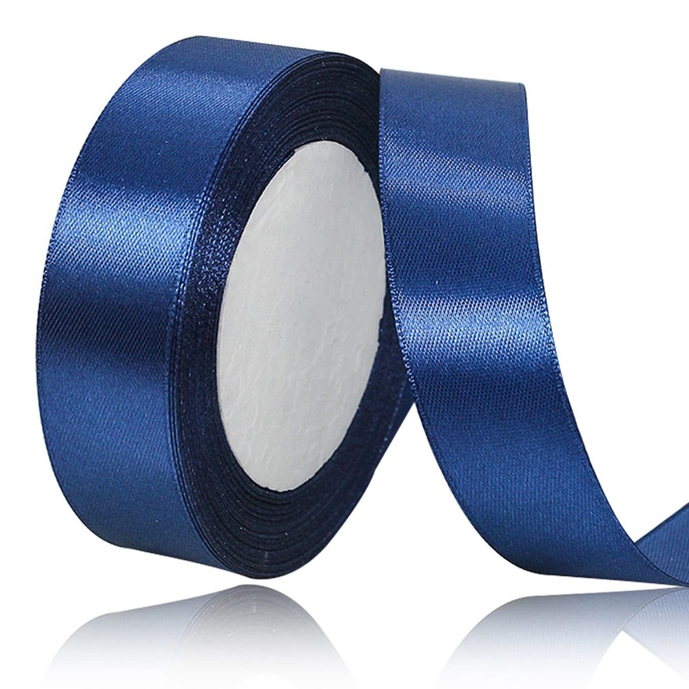 Dark Blue Satin Ribbon 1 Inch x 25 Yards for Gift Wrapping and Crafts