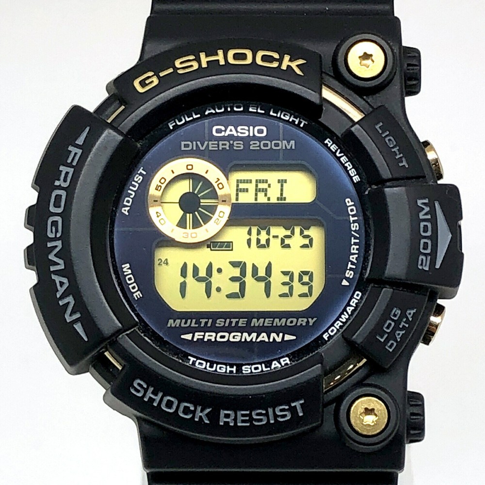 G SHOCK G Shock CASIO Watch GW 225A 1 25th ANNIVERSARY FROGMAN Dawn Black G Sh