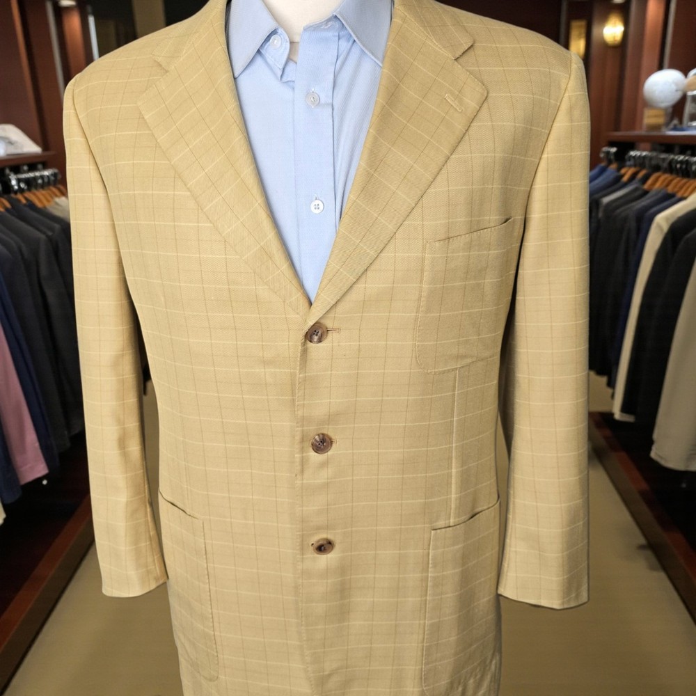 Belvest Blazer 56 Italy 46r With 23 Inch Arm Length Full Canvas Silk Wool