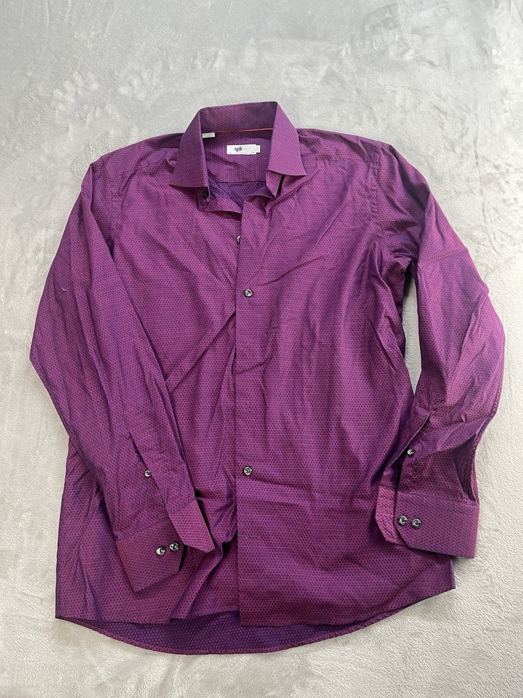 Eton Dress Shirt Mens Brighton Button-Up Plaid Contemporary Slim Fit Sz 15.5