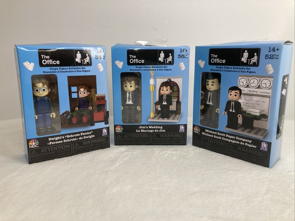 The Office Mini Figures - Set of 3 Single Figure Sets  - NIB Michael Dwight Jim