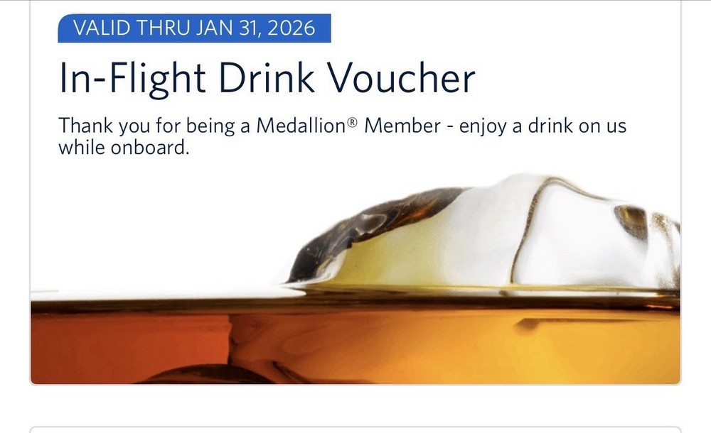 Delta Airlines Drink Voucher - Expires 1/31/2026-image