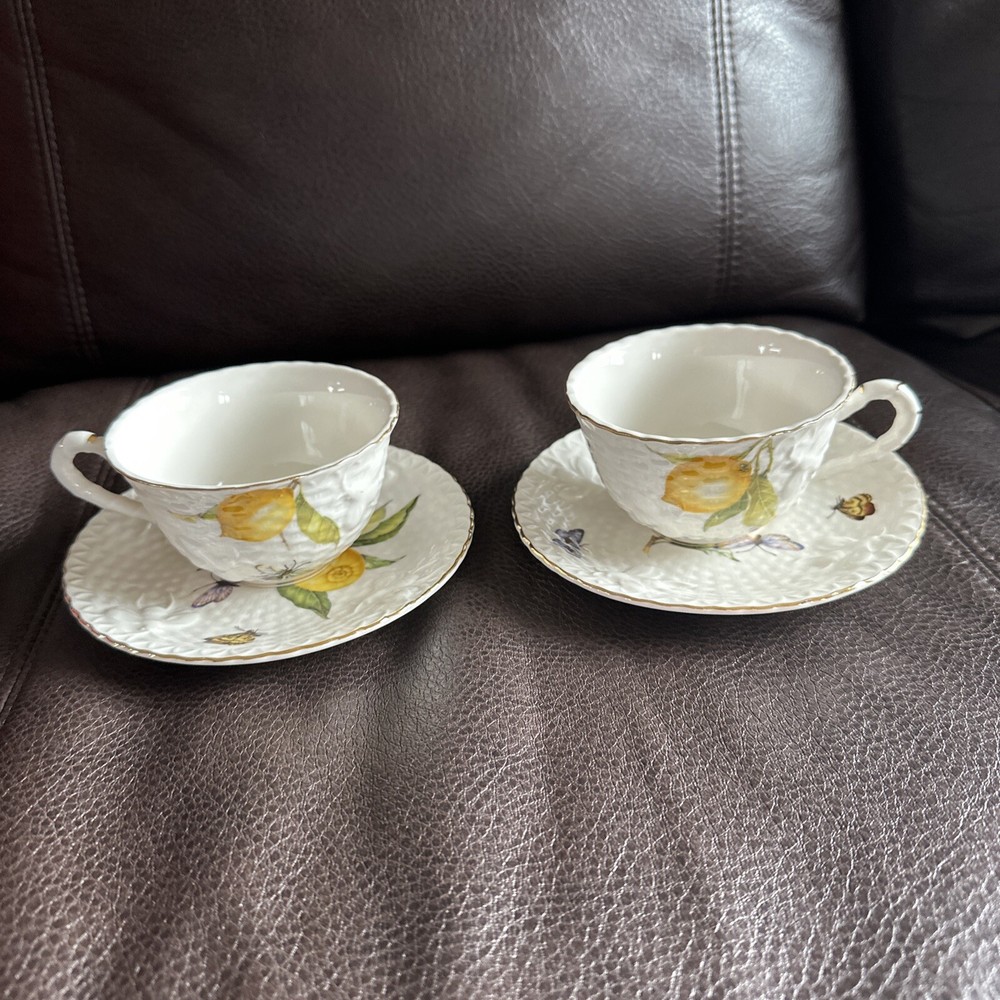 Grace Teaware Cup/Saucer Ceramic Lemon Fruit Butterfly