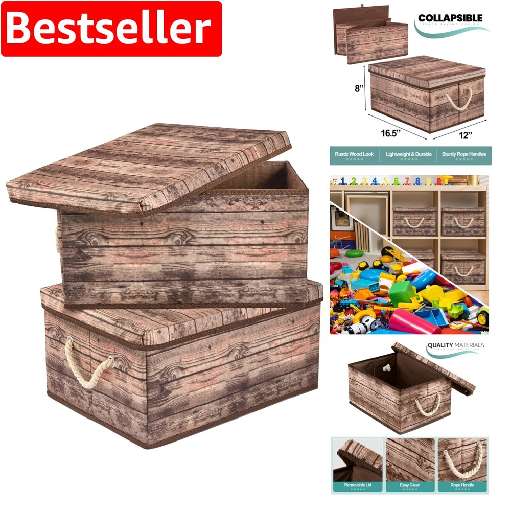 Foldable Storage Bins with Handles for Toys Clothes and Memorabilia