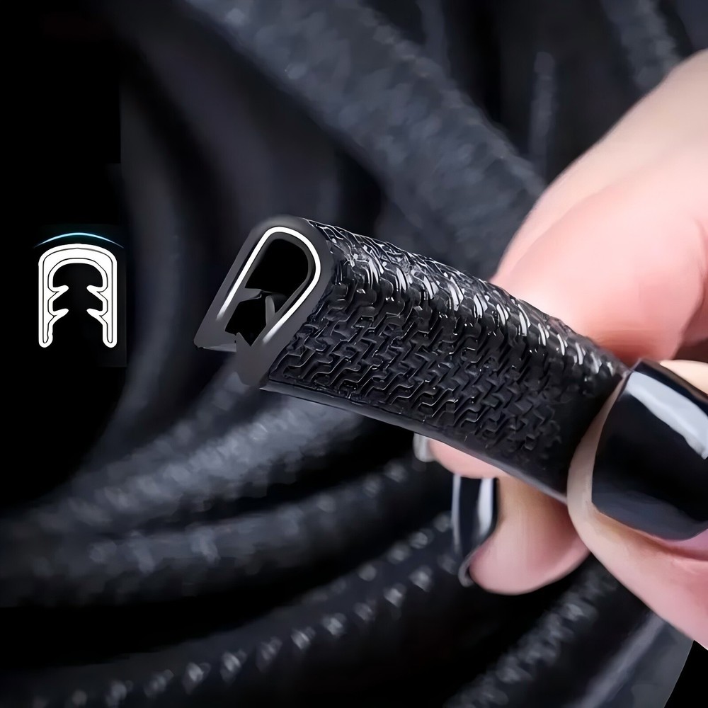 16ft Car Door Trim Edge Strip Lock Guard Moulding Rubber Seal Protector Black