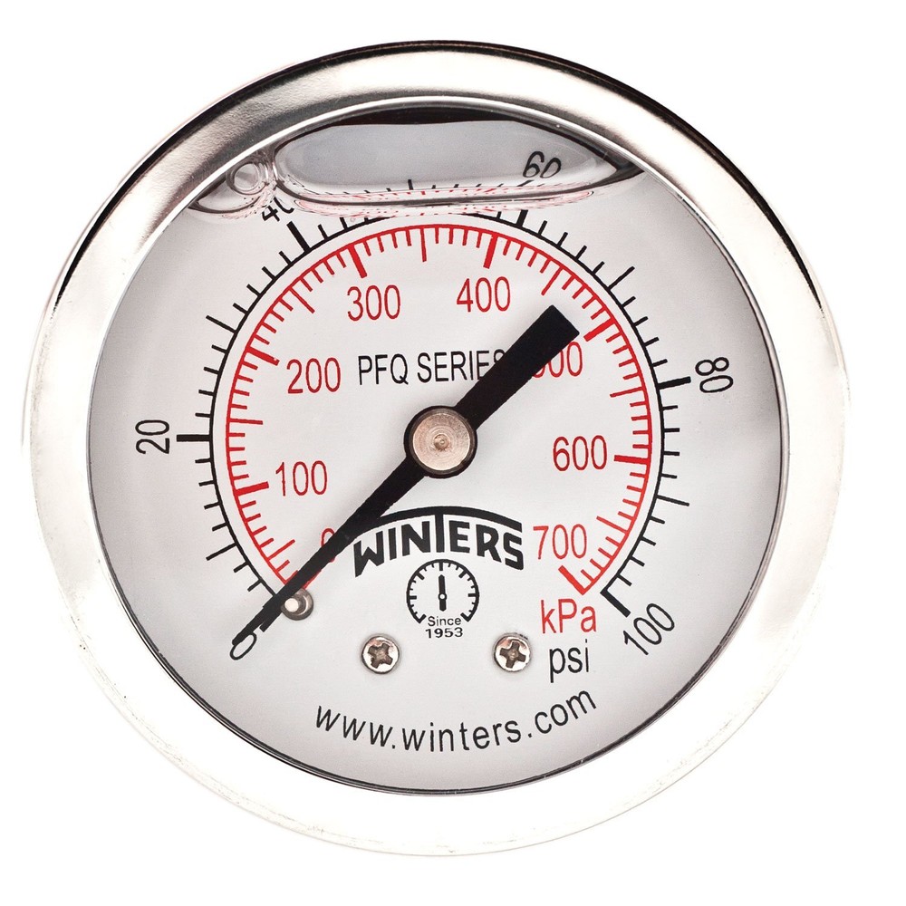 Winters 2-1/2 inch Dial Size, Economy Utility Pressure Gauge, Potable Brass I...