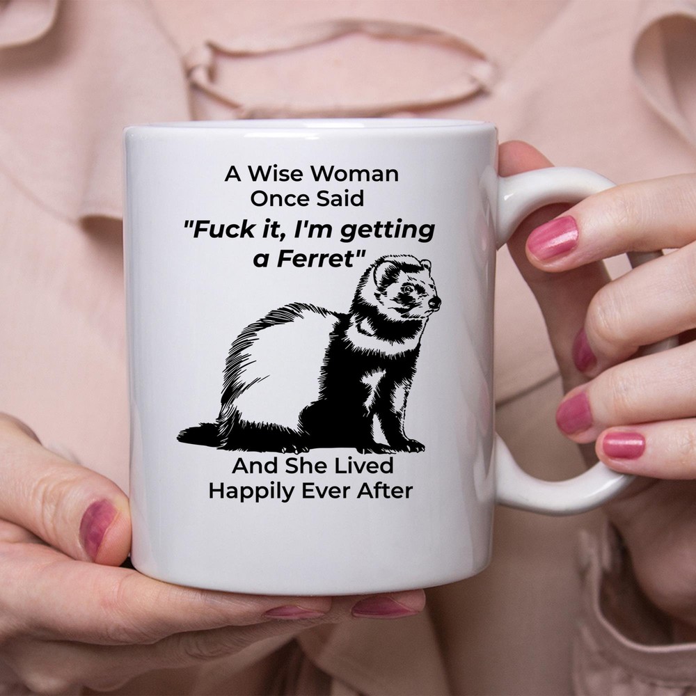 Funny Ferret Mom Gift White Coffee Mug for Women