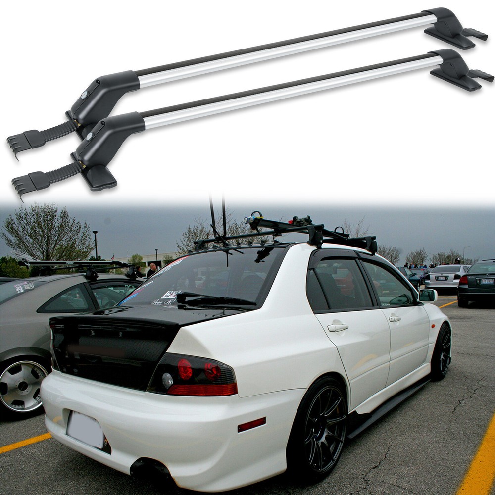 For Mitsubishi Lancer EVO Car Top Roof Rack Bar Cross Luggage Cargo Carrier+Lock