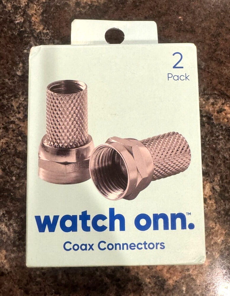 Onn Coax Twist-On RG6 F Audio/Video Connectors 4-Pack