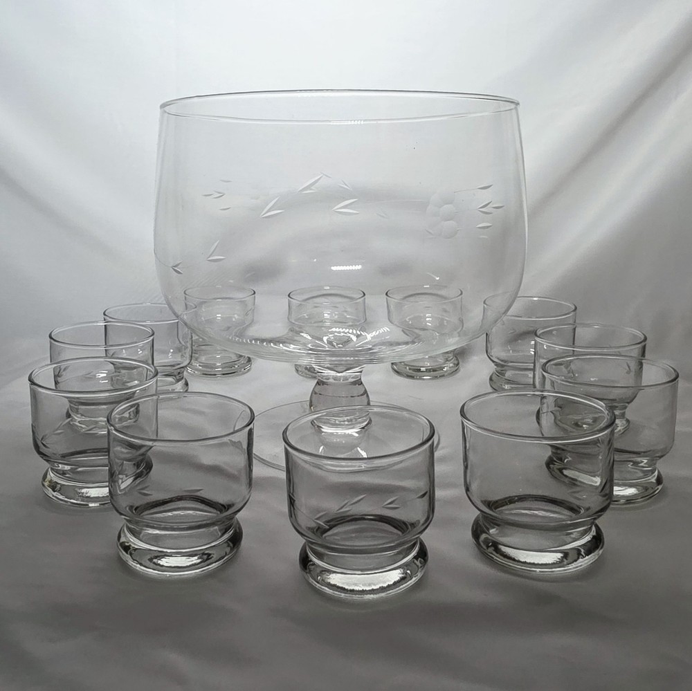 Princess House Heritage  Hostess Punch Bowl 13-PC Serving Set 069 No Ladel