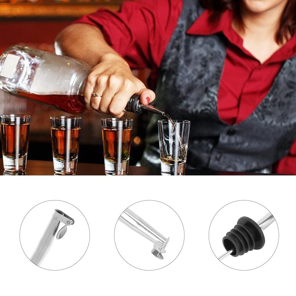 6pcs Liquor Dispenser Stainless Steel Classic Bottle Pourers