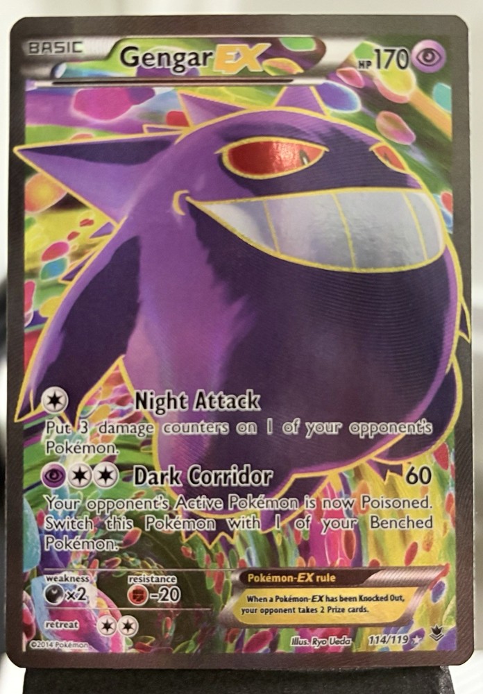 Gengar EX Full Art 114/119 Holo Rare XY Phantom Forces Vintage