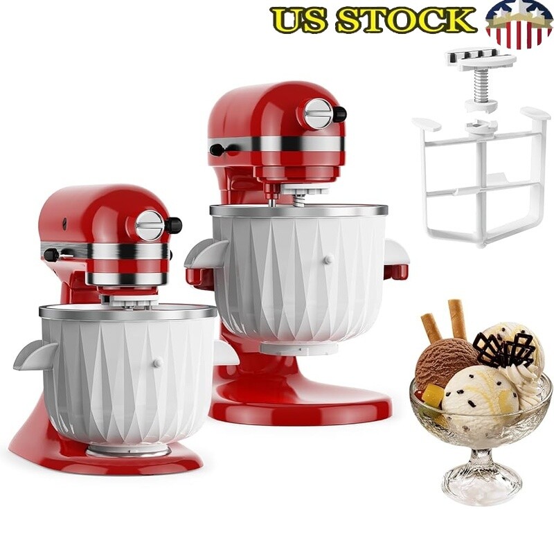 KitchenAid Ice Cream Maker Attachment Fits 4.5qt Mixers - Aluminum & Polycarbonate