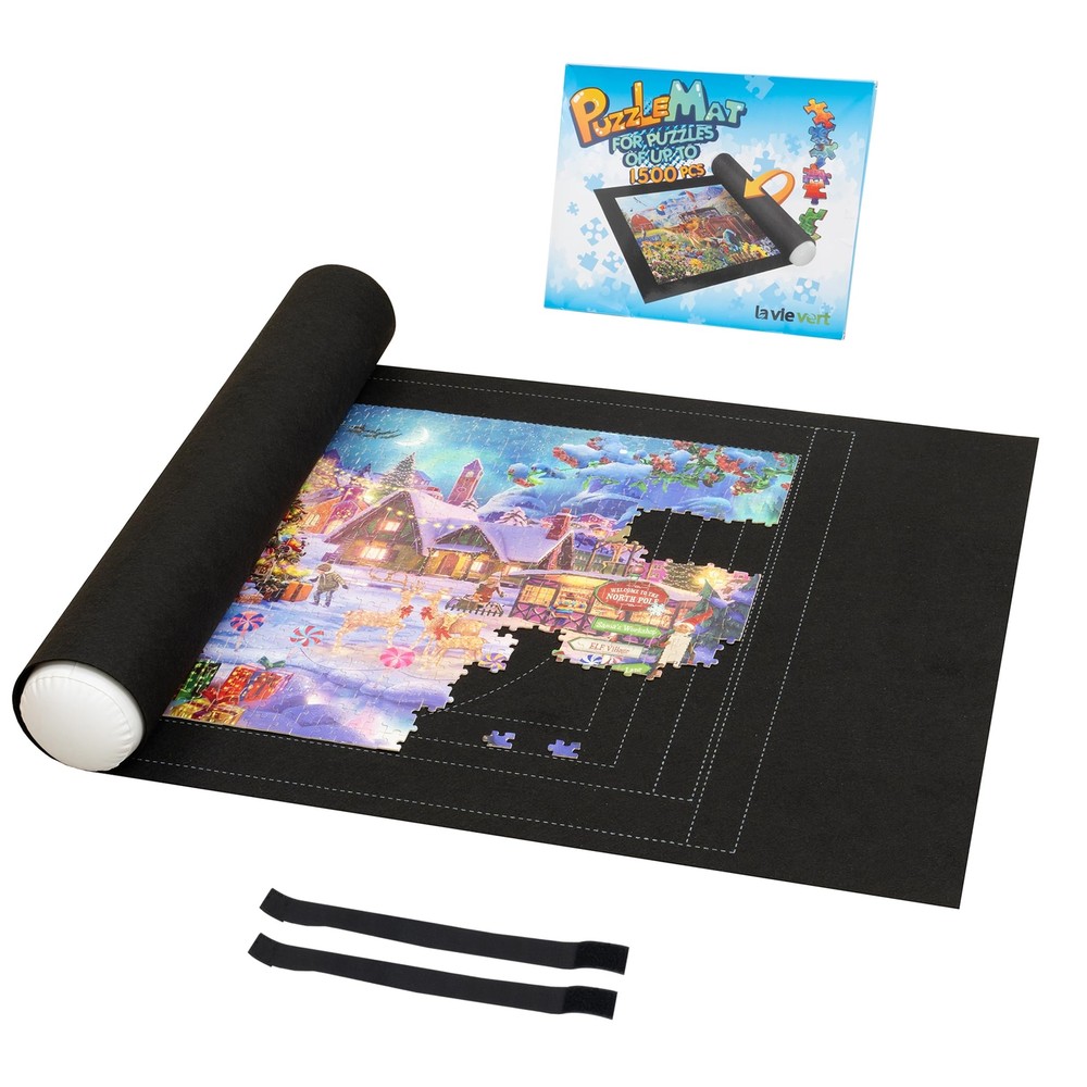 Коврик-пазл Lavievert 1500 шт. свернутый с уникальной вспомогательной линией...