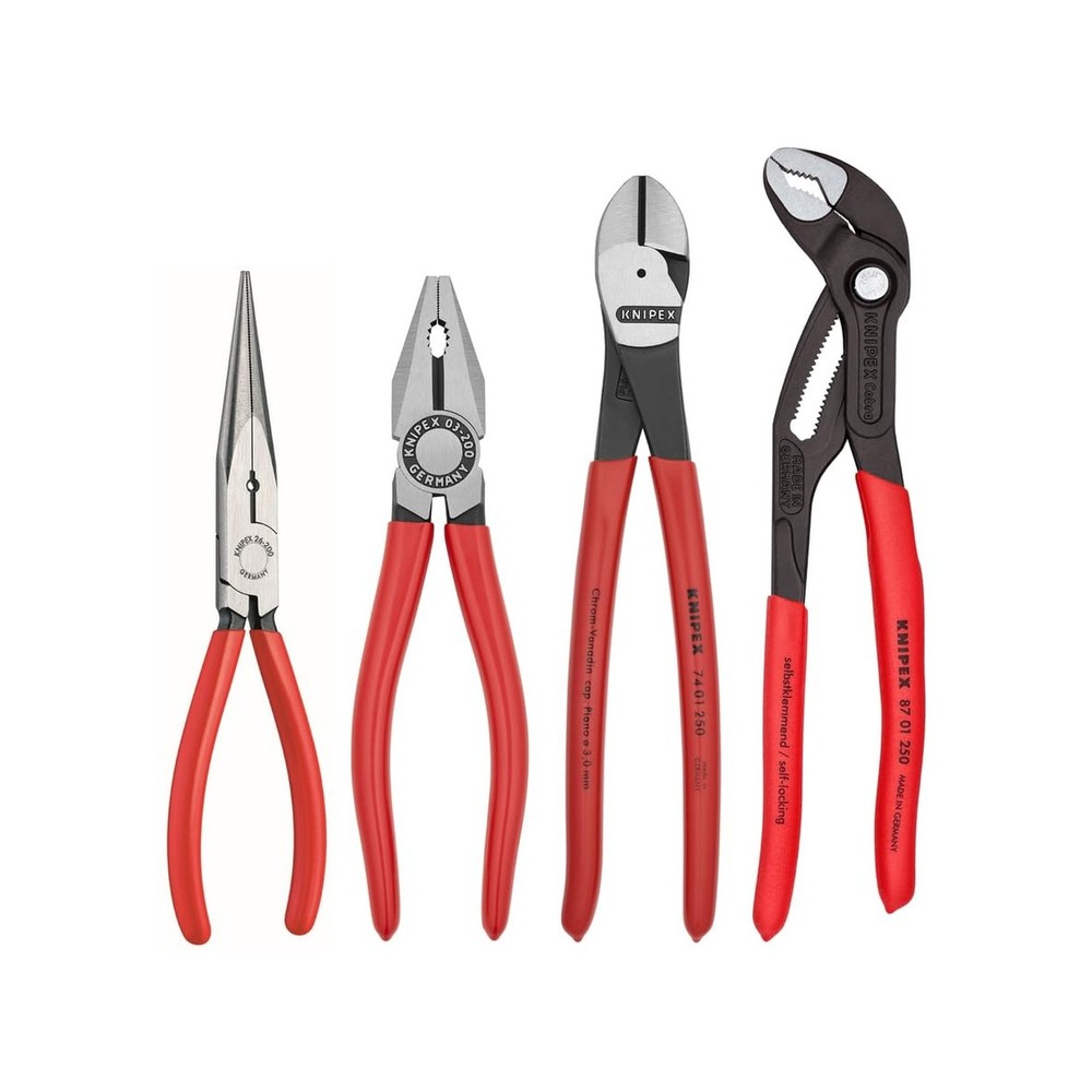 KNIPEX Tools 9K008094US Combination Cutter + Needle Nose Pliers - Set of 4