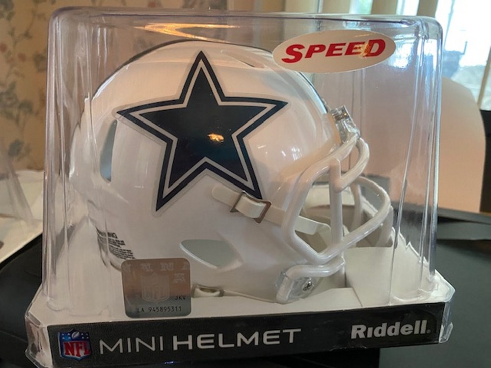 RIDDELL DALLAS COWBOYS UNSIGNED 2022 ALYERNATE MINI HELMET IN ORIGINAL BOX