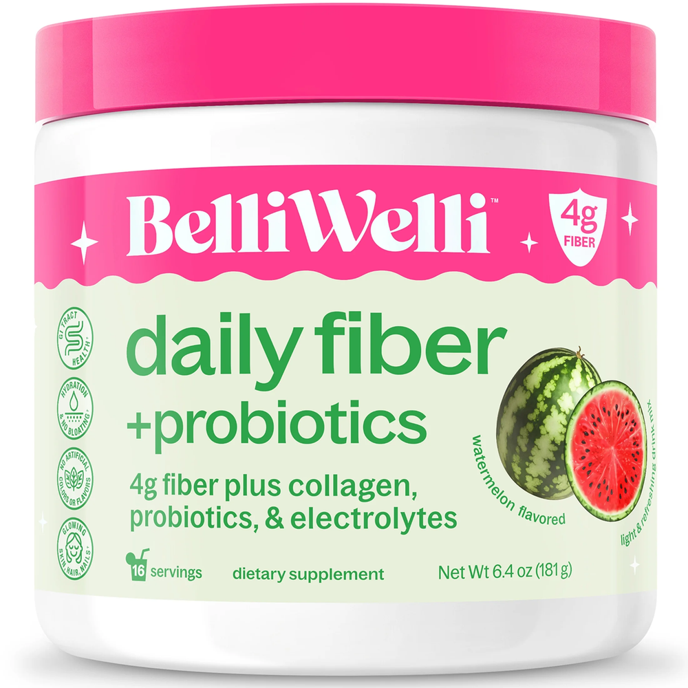 Belliwelli Daily Fiber Supplement with Probiotics, Electrolytes, and Collagen -