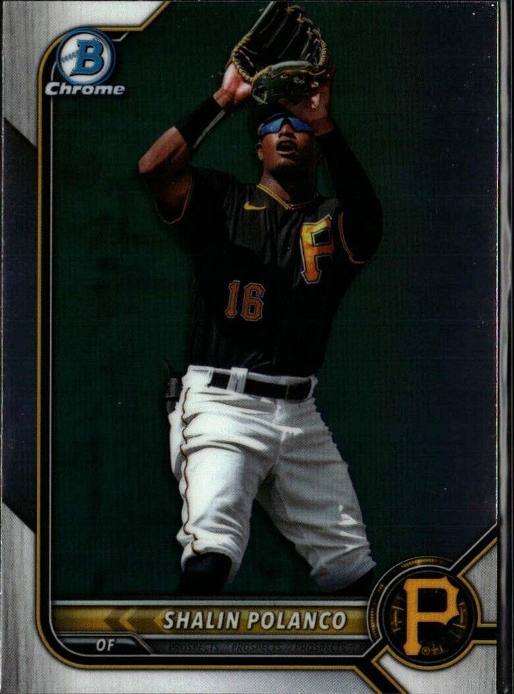 SHALIN POLANCO ROOKIE BOWMAN CHROME RC CARD #BDC-162 2022 MLB PITTSBURGH PIRATES