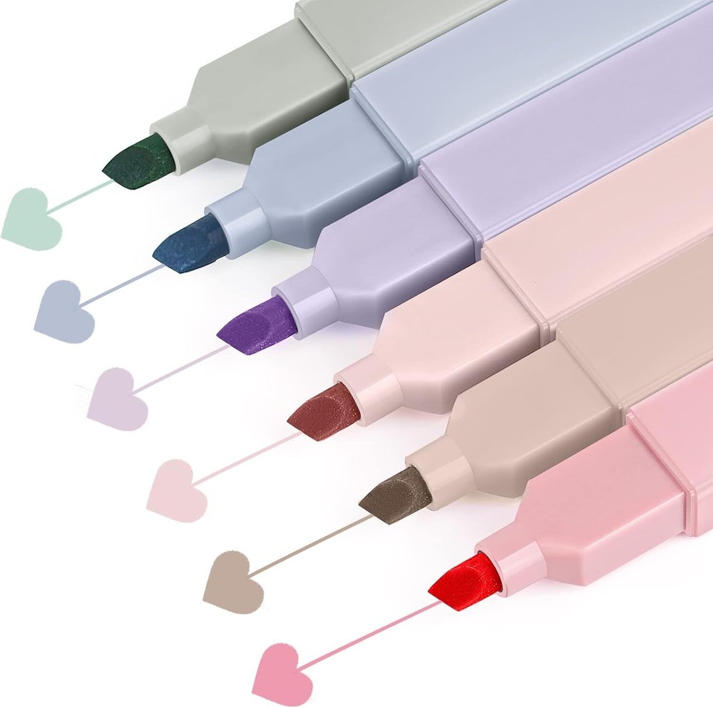 Aesthetic Cute Highlighters Assorted Colors, Bible 1 Count (Pack of 6), Happy