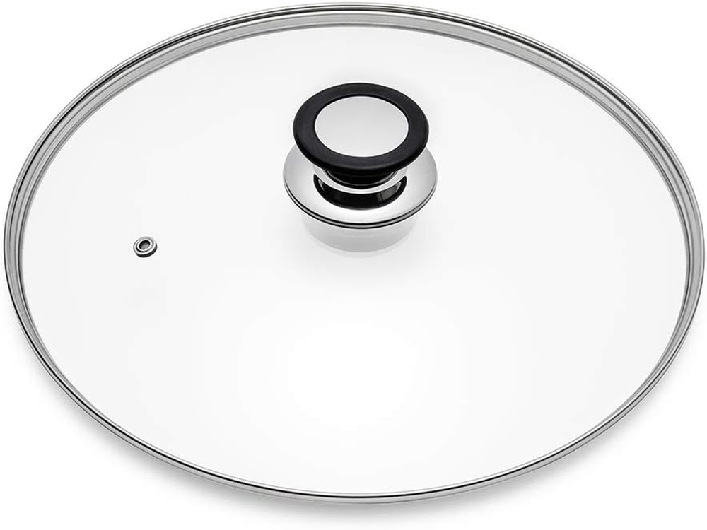 Glass Lid for Frying Pan, Fry Pan, Skillet, Pan Lid with Handle Coated in Silico